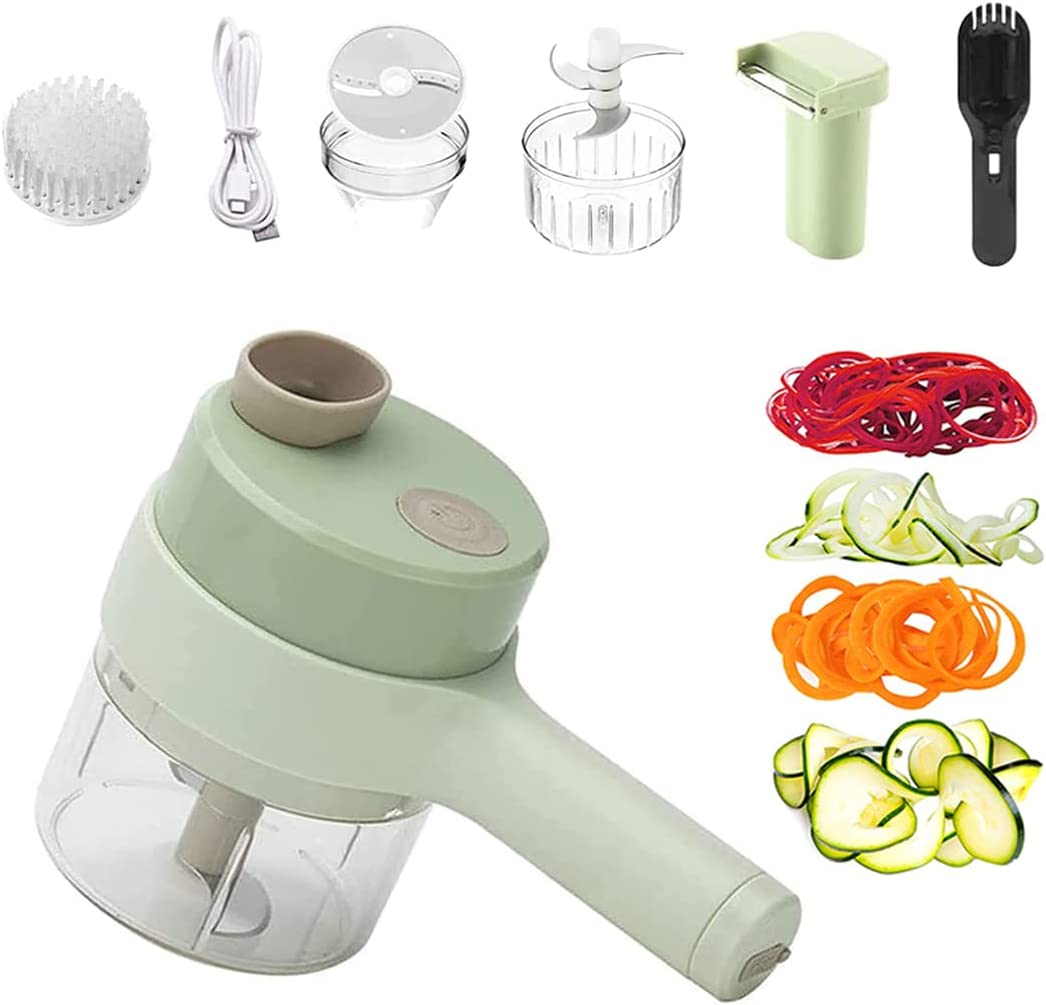 4 en 1 Ensemble de coupe-légumes électrique portable, coupeur de légumes  électrique portable sans fil pour ail, oignon, légumes